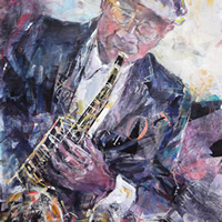 Saxophone Player At Jazz Club – Music Art Gallery – Prints Of Painting Available