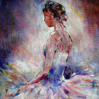 Ballet Art Gallery Prints Gifts Painting Of Ballerina Contemplating