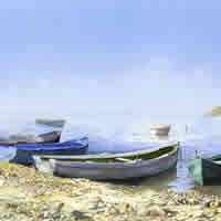 Fishing Boats – Mediterranean Art Gallery – Fine Art Prints Of Painting By Woking Surrey Artist David Drury