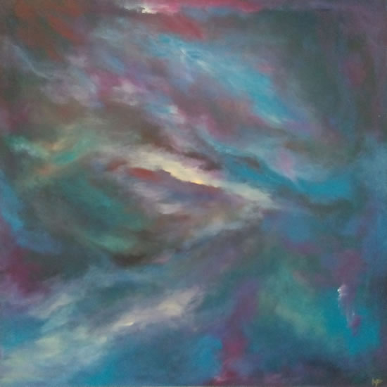 Space Art Gallery - Nebula II Painting by Cranleigh Surrey Artist Kathy Plank