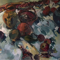 Studio Pots – Oil Painting on Canvas by Sunbury on Thames Art Society Member – Molesey Artist Hildegarde Reid