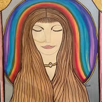 Angel Art Prints: Rainbow Chakra Painting – Artist Karen Marie Budge