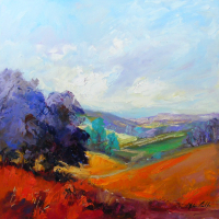 Autumn View - Original Oil Painting by Surrey Artist and Art Tutor Melanie Cambridge