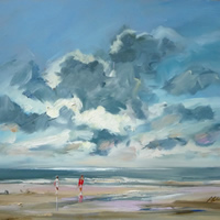 Beach and Sea – Morning Light Painting – Guildford Art Society Artist Melanie Cambridge