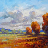Colours of Autumn, Surrey – Original Oil Painting by Artist and Art Tutor Melanie Cambridge