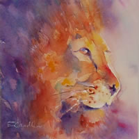 Lion Painting – King – Woking Surrey Artist Elisabeth Carolan