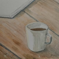 Redhill Surrey Still-Life Artist Dipen Boghani – Well-Deserved Coffee