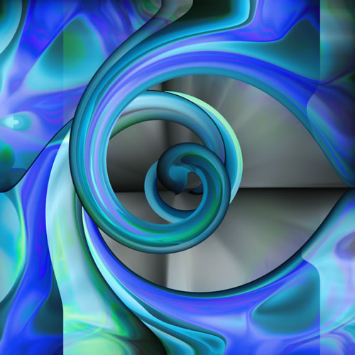 Abstract Digital Art - Twist Of Blue - Guildford Surrey Artist - Nicola Hawkes - Wibbles