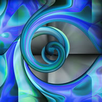 Abstract Digital Art – Twist Of Blue – Guildford Surrey Artist – Nicola Hawkes – Wibbles