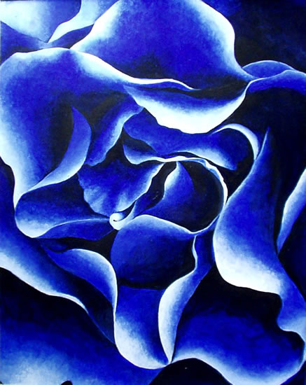 Blue Rose - Flowers - Kerry Regan - Artist Painting in Acrylic and Other Media - Surrey Art Gallery