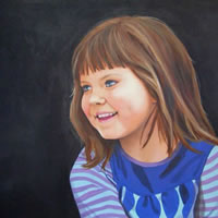 Child Portrait – Ashley – Kerry Regan – Artist Painting in Acrylic and Other Media – Surrey Art Gallery