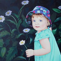 Child Portrait – Caitlin – Kerry Regan – Artist Painting in Acrylic and Other Media – Surrey Art Gallery