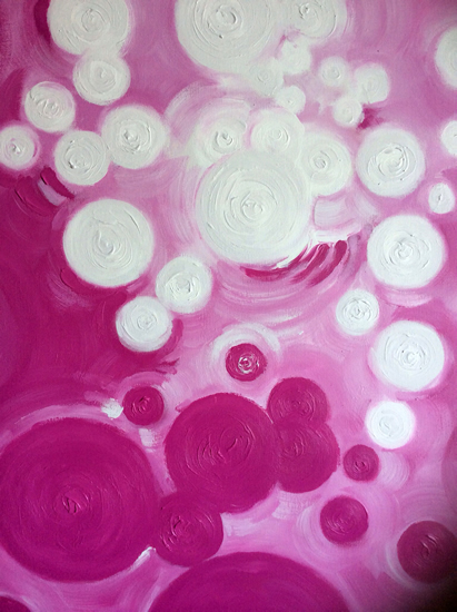 Contemporary Pink Painting - Listen Up 1 - Surrey Artist - Rajin Park - New Malden