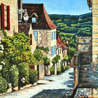 Dordogne, Late Afternoon In Domme – France Art Gallery – Jane Atherfold – Sunningdale Art Society