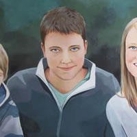 Family Portrait – Davisons- Kerry Regan – Artist Painting in Acrylic and Other Media – Surrey Art Gallery