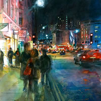 London – Charing Cross Road – John Walsom – Contemporary and Architectural Artist – Buildings and Interiors in Oils, Acrylics and Watercolours – Surrey Art Gallery