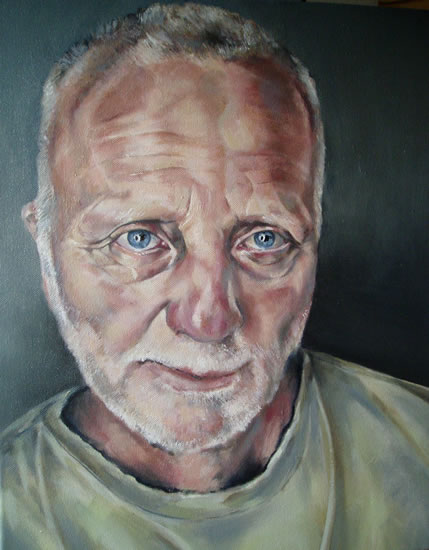 Portrait Art Commisions - Painting of Man - Mike- Surrey Art Gallery - Maureen Domoney - Cranleigh Artist