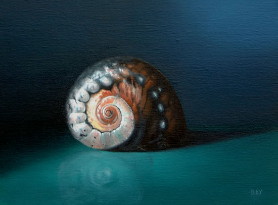 Sea Shell - Romy Rey - Artist Painting Landscapes, Dreamscapes, Geometrics, Ancient and Tribal - Surrey Art Gallery