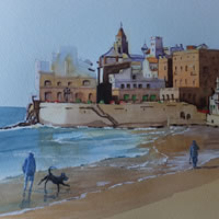 Sitges Beach near Barcelona – Woking Society of Arts – David Harmer – Surrey Artist