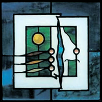 Stained Glass – Modern Art Square 1 – Surrey Artist Sherif Amin – Stained Glass Designer and Manufacturer and Painter