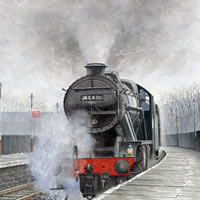 Steam Train 48431 Stanier 8F – Surrey Art Gallery – Artist John Healey – Byfleet Art Group