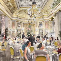 Tea at the Ritz Hotel – London Art Gallery – Artist John Healey – Byfleet Art Group