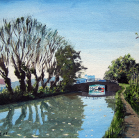 Wey Navigation Canal and Bridge, Surrey – Doug Myers – Surrey Art Gallery