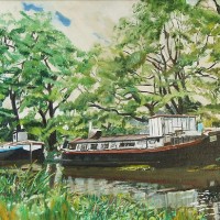 Barges – Past their Time – Rodney Thomas Annetts – Woking Society Of Arts – Surrey Artists Gallery