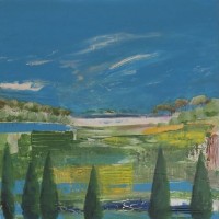 Italian Cypress Trees – Hampshire Artist Jan Rippingham – Paintings in Acrylics – Surrey Art Gallery