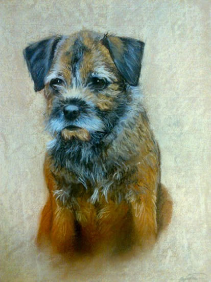 Portrait of Dog (Terrier) - Meg - Jennifer Morris - Pet Portraiture Artist - Sussex Art Gallery