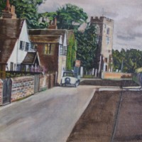 St Peter’s Church, Old Woking, Surrey 1940s – Rodney Thomas Annetts – Woking Society Of Art – Surrey Artists Gallery