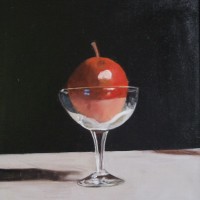 Still Life – Red Apple in Glass Tumbler – Surrey Artists Gallery – Rodney Thomas Annetts – Woking Society Of Arts