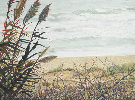 Water Reeds - Sicilian Sea - Sicilian Artist Teresa Scannella - Surrey Artists Gallery - White Rose Art Group Woking