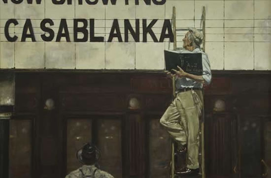 Cinema Billboard - Casablanca - Sussex Artist - William E. Rochfort - Fine Art Oil Paintings and Limited Edition Fine Art Prints
