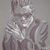 Jazz Musician – Chet Baker (Grey) – Surrey Artist – Nette Robinson – Jazz and Chess Portraits and Abstract Art – Gallery