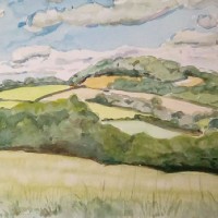 Saddlebow Hill Herefordshire – Landscape – Margaret Harvey – Surrey Artist – Painter in Oil, Acrylic and Watercolour