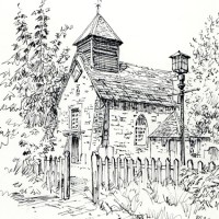 St Georges Church Esher, Surrey – Malcolm Surridge – Artist – Pen and Ink Drawings – Surrey Artists Gallery