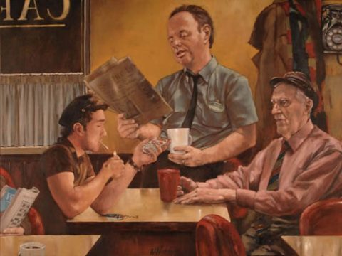 Late Night Cafe William E Rochfort Fine Art Prints Surrey Artists