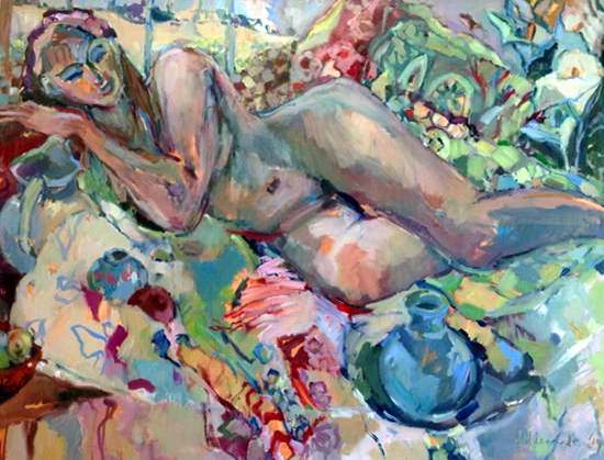 Nude Oil Painting by Molesey Art Society Member Hildegarde Reid