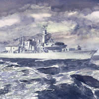 Fine Art Prints – Royal Navy Ship At Sea On Patrol – HMS Monmouth – Black Duke