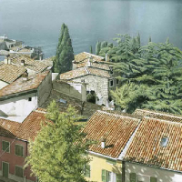 Lake Garda Painting by renowned Surrey Artist Noël Haring