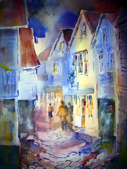 Art Gallery - Street Scene Watercolour Painting - Woking Surrey Artist Sera Knight