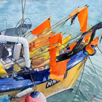 Fishing boat Newhaven East Sussex Painting by Artist Richard Cave