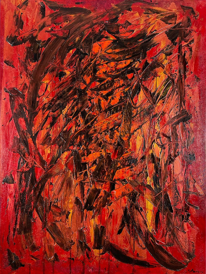 Samurai - Expressionist Abstract Painting - Ashtead Surrey Artist Shanon King