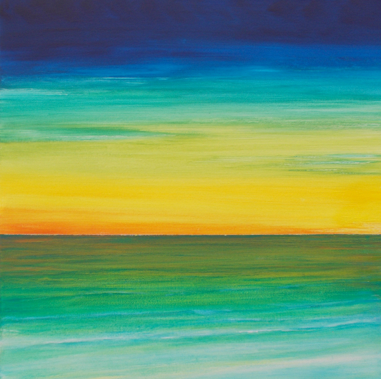 Sunrise Seascape Acrylic Painting - Artist Simon Oliver
