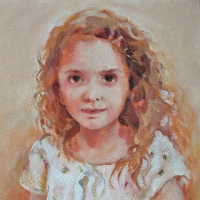 Commissioned Acrylic Portrait of Girl – Ava – Portraiture by Kent Artist Sally Banks