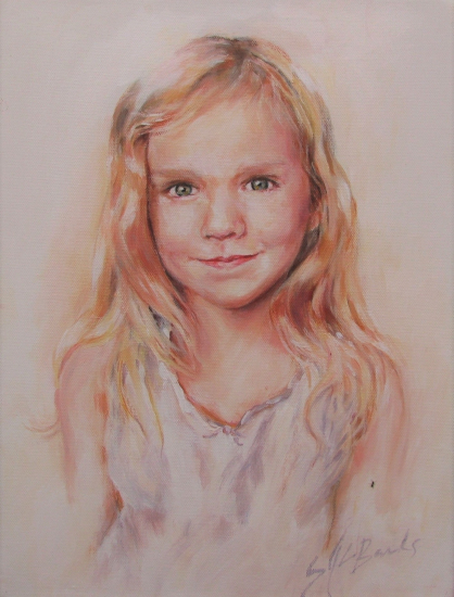 Commissioned Acrylic Portrait of Young Girl - Willow - Kent Artist Sally Banks