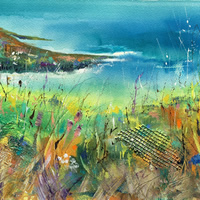 Cornwall Memories – Wild Flowers and Sea View Painting – Cornish Art Gallery – Woking Surrey Artist