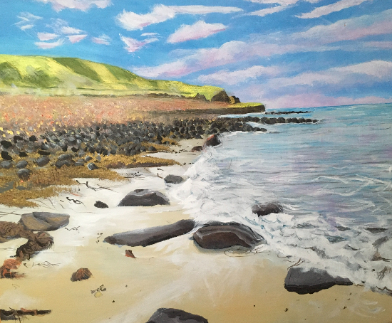 Freswick Bay, Caithness Coastline - Rocky Beach - Seascape Artist Sally Anne Wake Jones