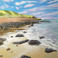 Freswick Bay, Caithness Coastline – Rocky Beach – Seascape Artist Sally Anne Wake Jones